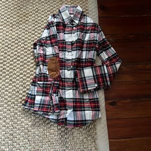 Bell Alicia bell flannel button down tartan plaid elbow patches